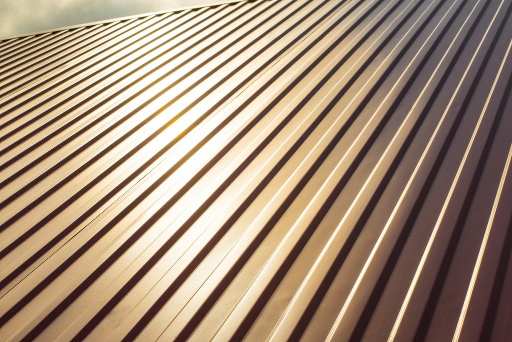 Corrugated roof up close