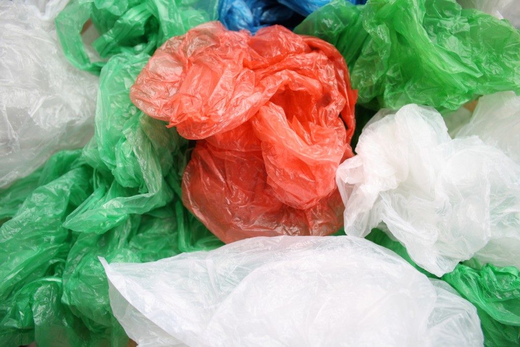 disposable plastic bags.