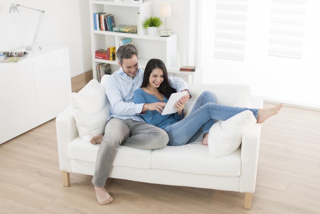 couple sitting on the living room
